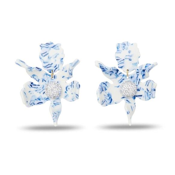 Brand New. $198 Lele Sadoughi Crystal Lily Earrings - Picture 1 of 8